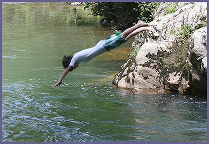 Deep pools river swim